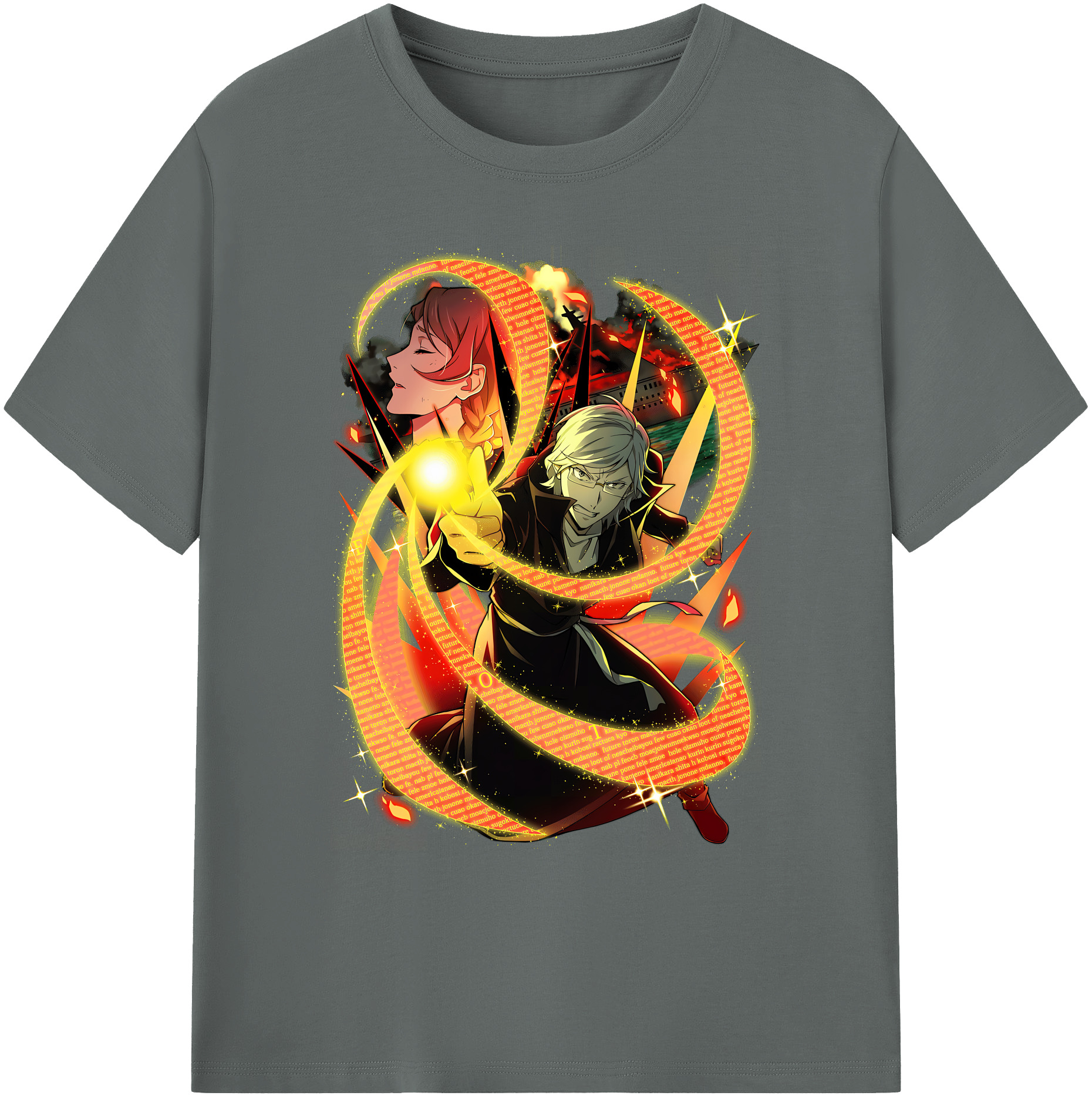 （画像用） 文豪ストレイドッグス Bungo Stray Dogs 綿100％ メンズ半袖Tシャツ｜肌触りやわらか＆通気性